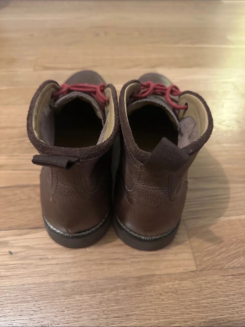 Cole Haan Brown Leather Chukka Boots with Red Laces
